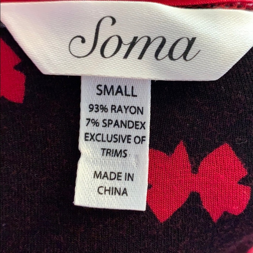 Soma Red Peasant Sleeve Top - Picture 6 of 7